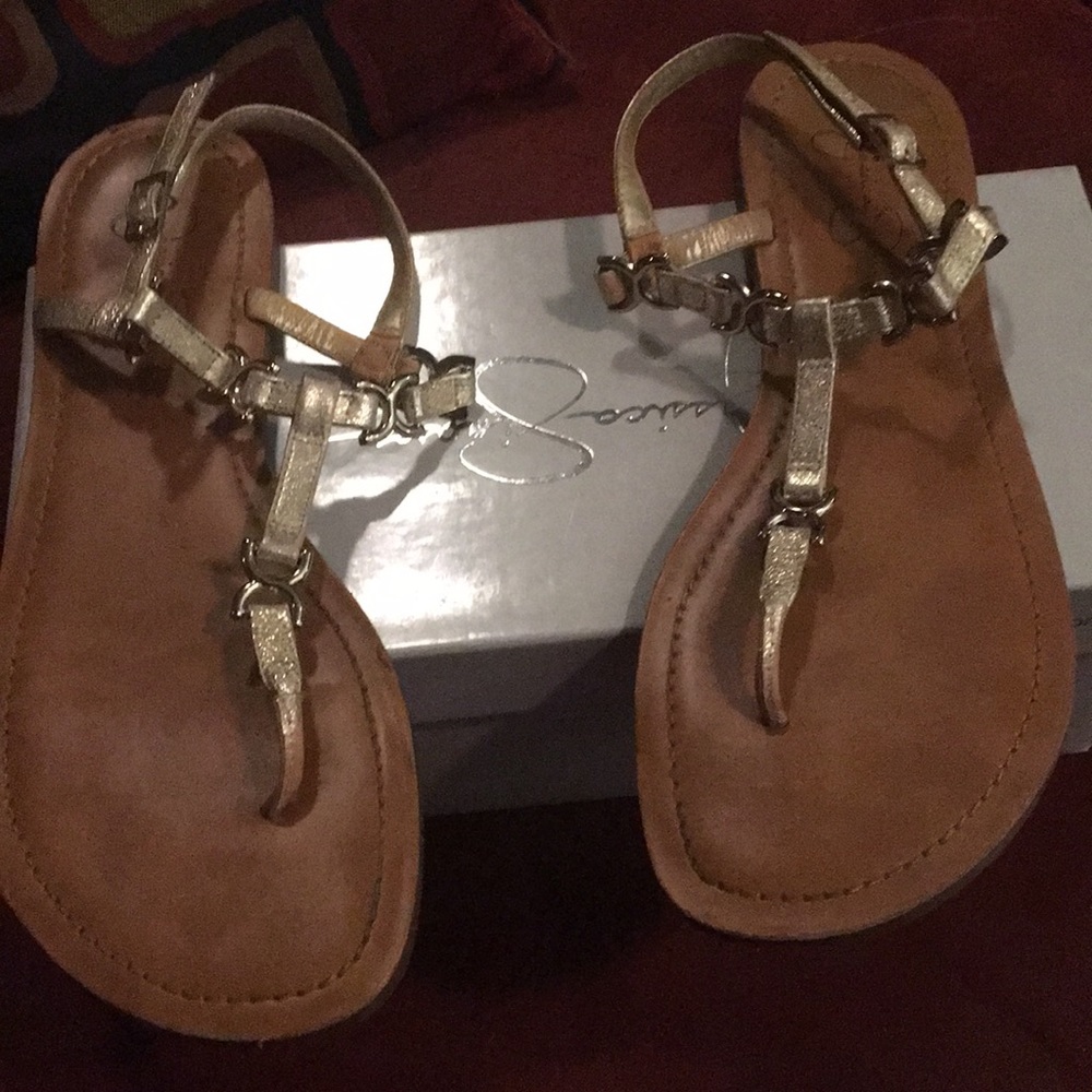 Jessica Simpson metallic sandals